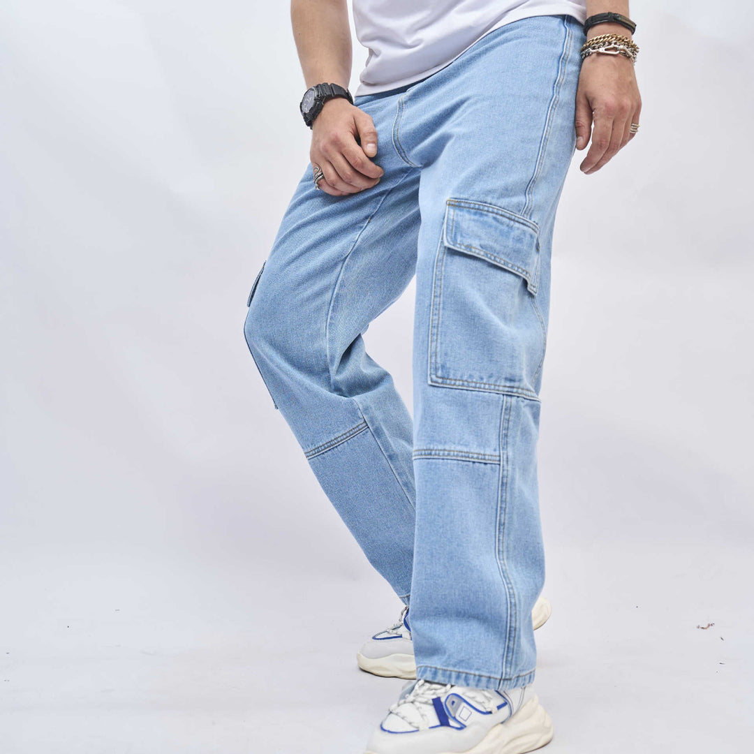 Men's Cargo Jeans - Stylish and Versatile Utility Pants-MODAUTLET