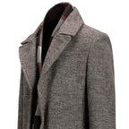 Men's Thigh-Length Layered Button Front Overcoat – Classic & Stylish Comfort