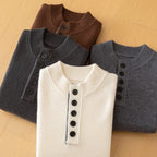 Men's Regular Fit Henley Sweater - Comfortable Casual Wear