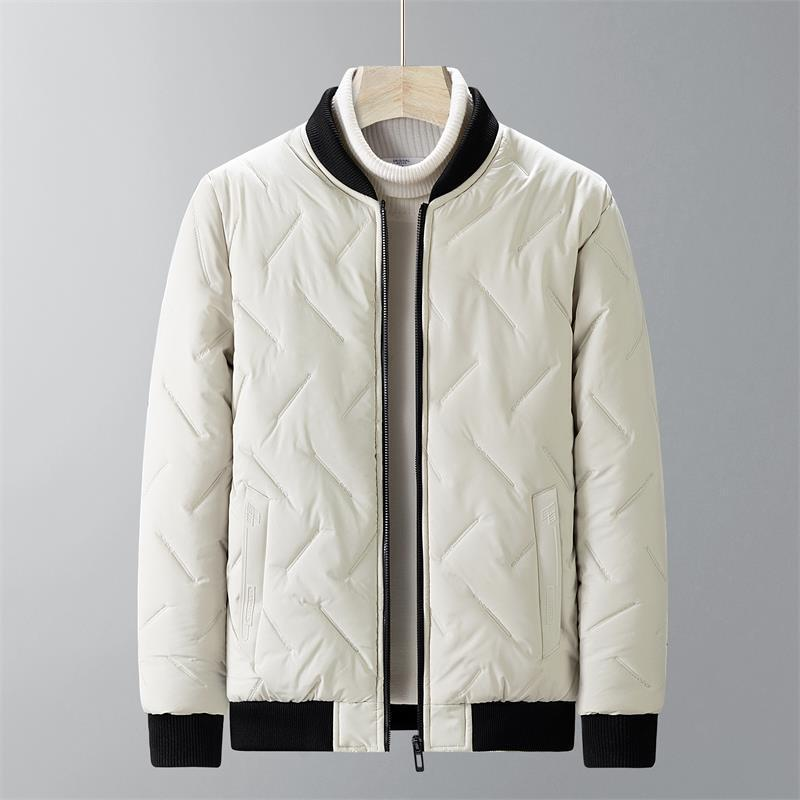 Men's Quilted Bomber Jacket White