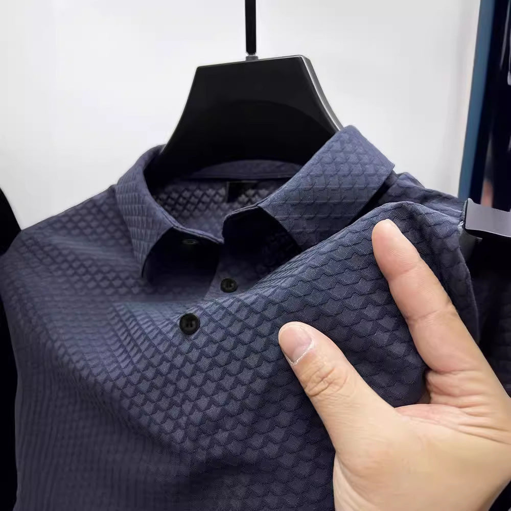 Men's Silk Polo Shirt-MODAUTLET