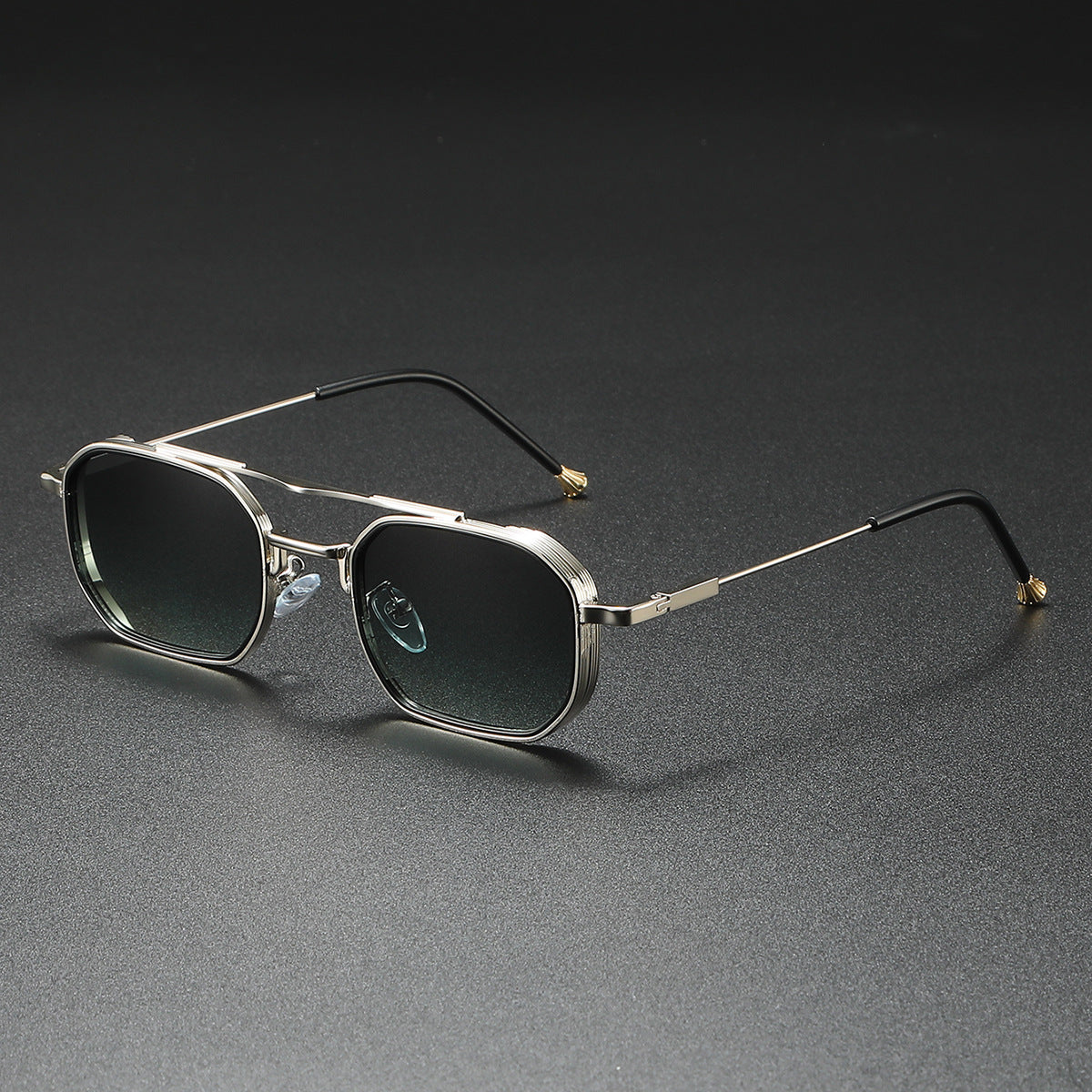 Stylish UV Protection Sunglasses Silver Green