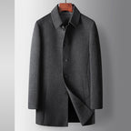 Men's Regular Fit Thigh-Length Overcoat – Classic and Comfortable Style