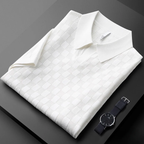 Men's Checkered Knit Polo Shirt