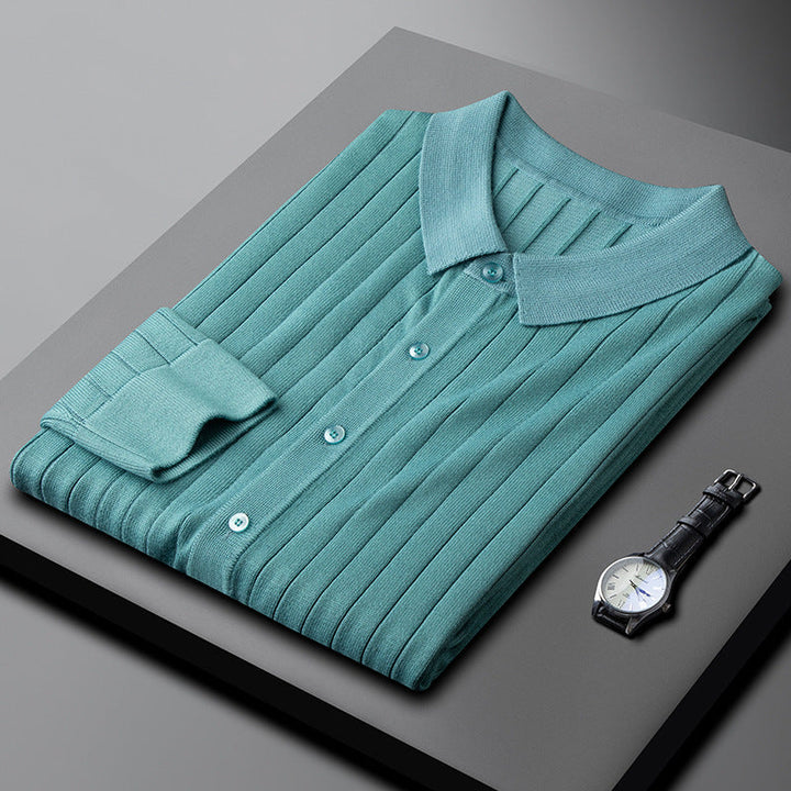 Men's Venetian Button-Up Polo Shirt-MODAUTLET