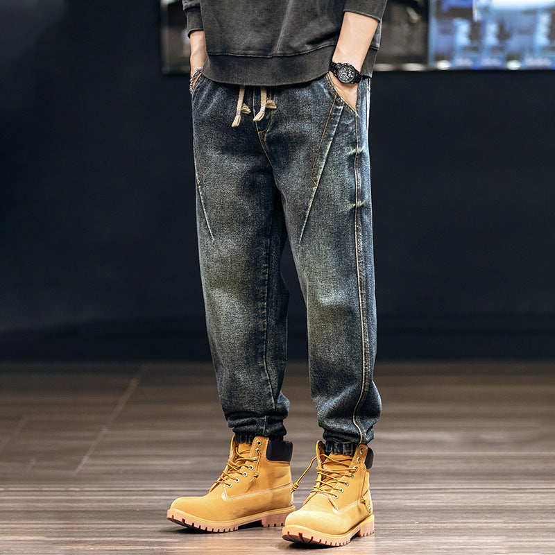 Men's V-Line Denim Joggers - Stylish and Comfortable Fit-MODAUTLET