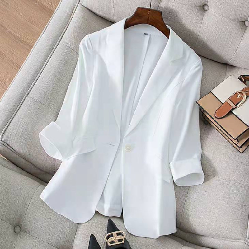 Clara Linen Blazer – Elegant Lightweight Tailored Fit White