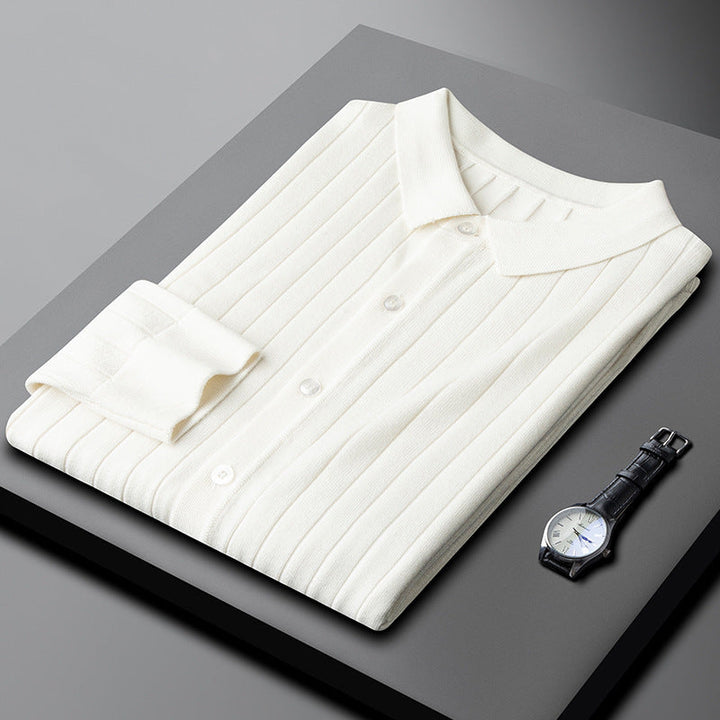 Men's Venetian Button-Up Polo Shirt-MODAUTLET