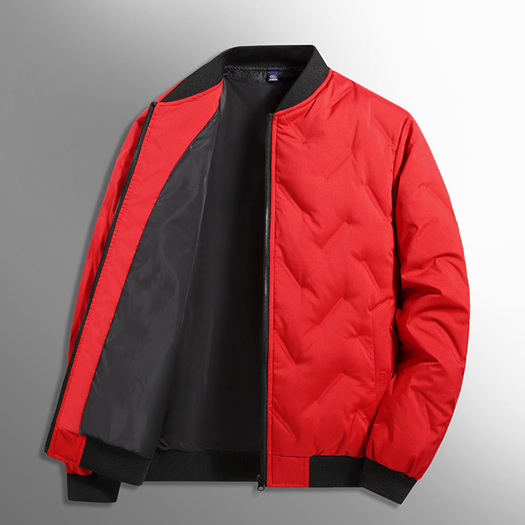 Men's Quilted Bomber Jacket Red