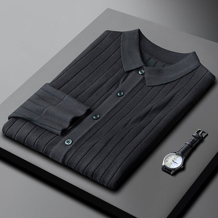 Men's Venetian Button-Up Polo Shirt-MODAUTLET
