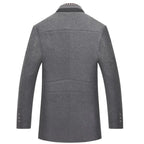 Stand Collar Wool Coat for Men