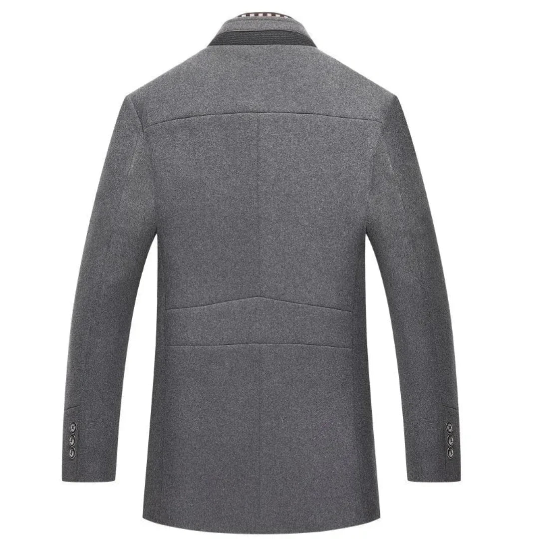Stand Collar Wool Coat for Men