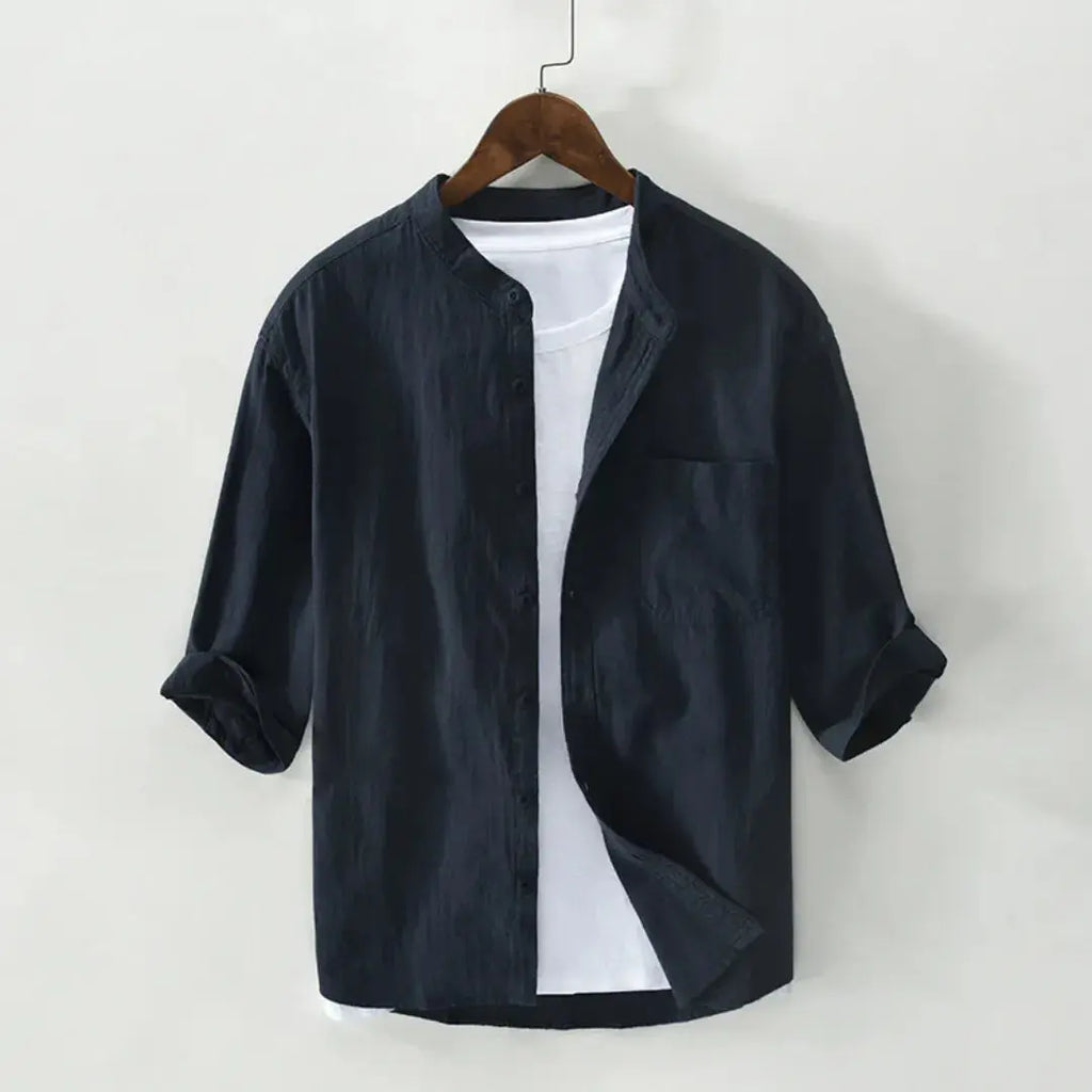 Premium Linen Shirt for Men Dark Blue