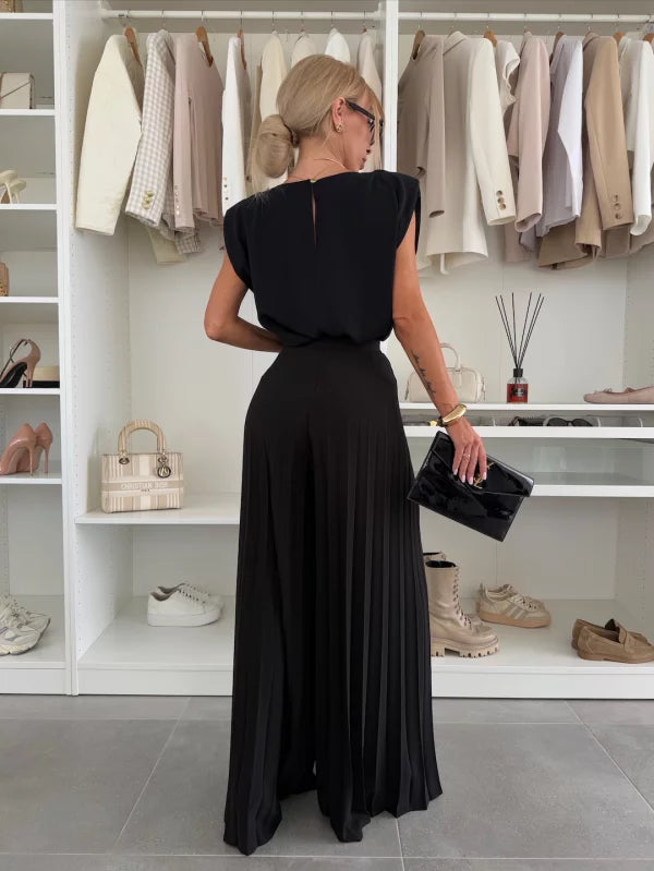 Daisy | Conjunto Elegante Feminino com Calças Plissadas e Top