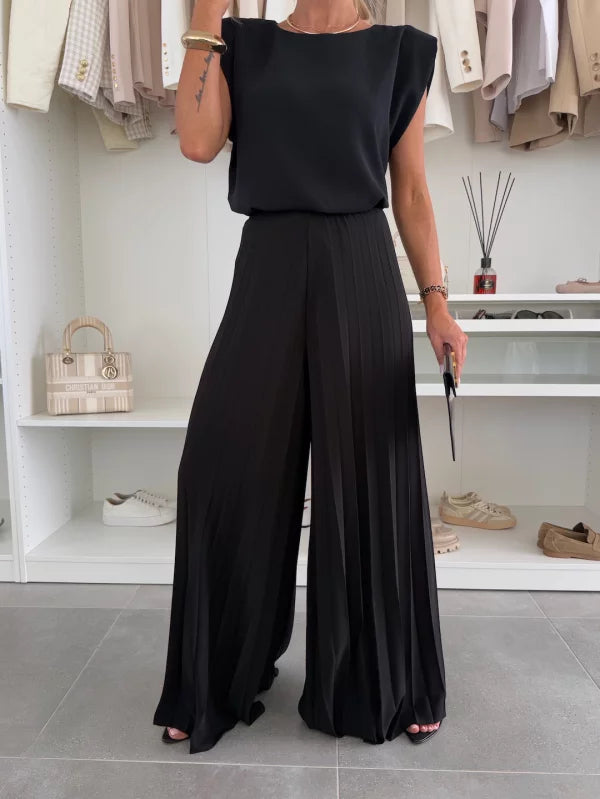 Daisy | Conjunto Elegante Feminino com Calças Plissadas e Top