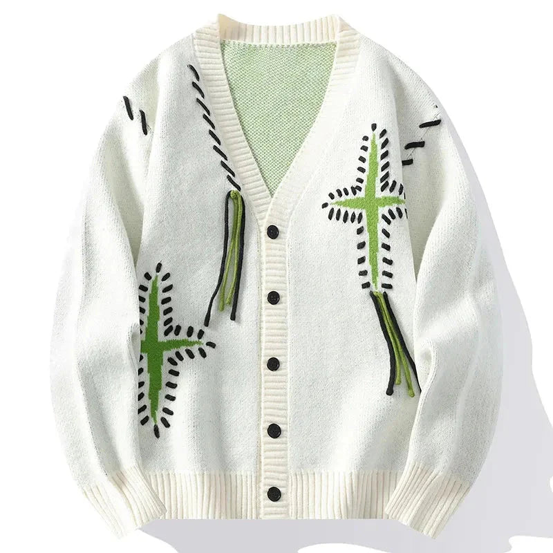 V-Neck Button-Down Cardigan for Women White