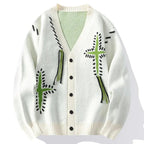 V-Neck Button-Down Cardigan for Women White