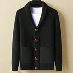 Classic Knit Shawl Cardigan Black