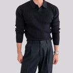 Muscle Fit Knit Sweater for Men Black