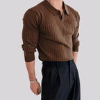 Muscle Fit Knit Sweater for Men Brown