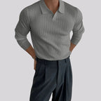 Muscle Fit Knit Sweater for Men Grey