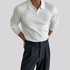 Muscle Fit Knit Sweater for Men White
