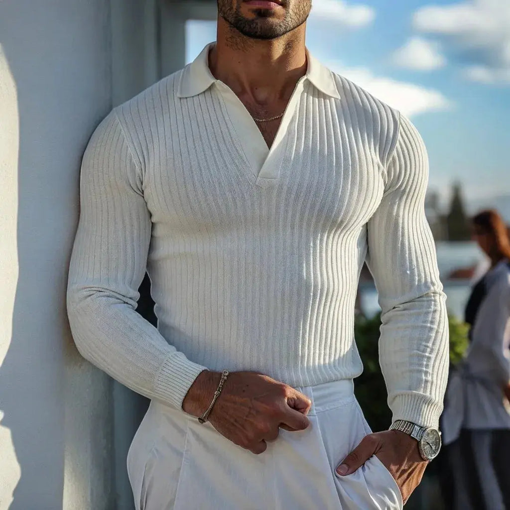 Muscle Fit Knit Sweater for Men