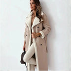 Double-Breasted Faux Shearling Coat Apricot