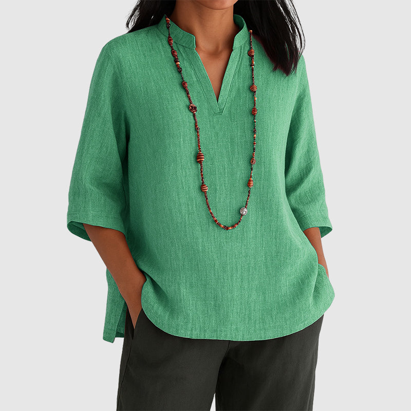 Megan | Women's Relaxed Fit Side-Slit Tunic Top-MODAUTLET