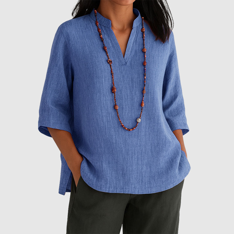 Megan | Women's Relaxed Fit Side-Slit Tunic Top-MODAUTLET