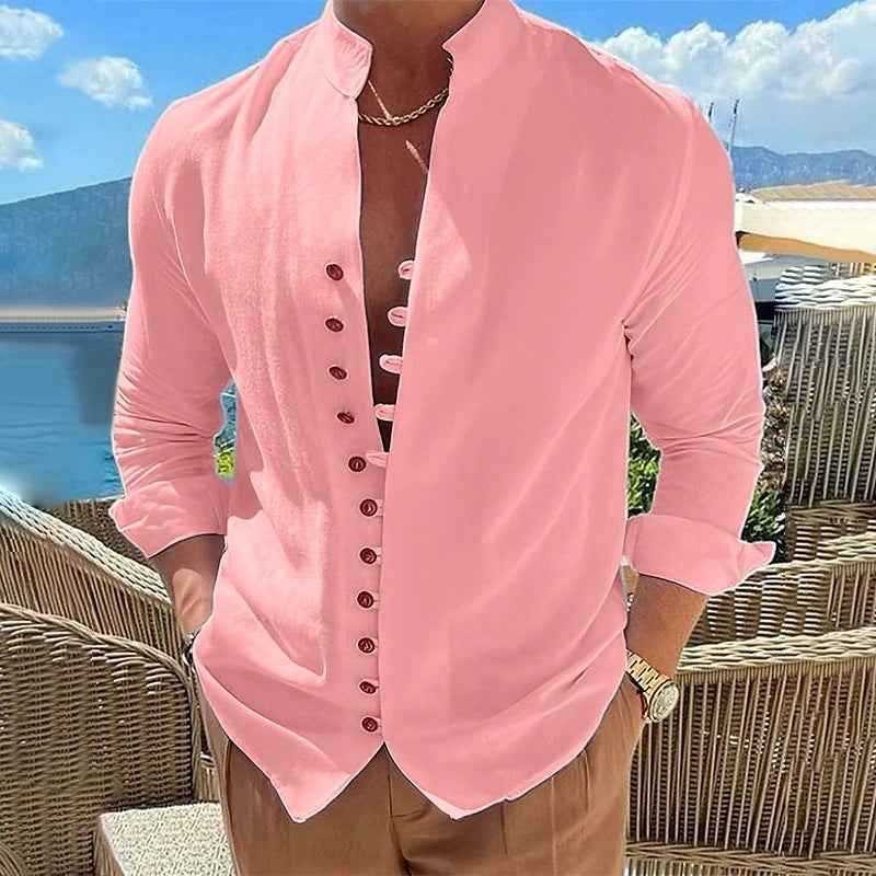 Men's Long-sleeved Shirt Pink