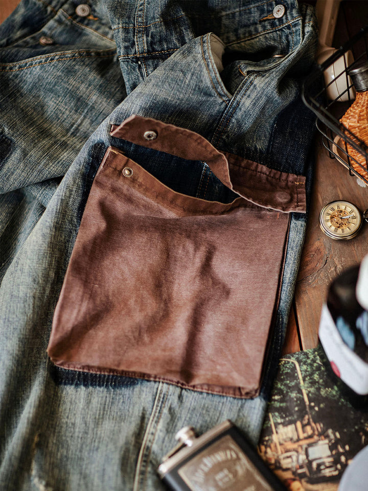 Men's Contrast Denim Overalls for Stylish Casual Wear