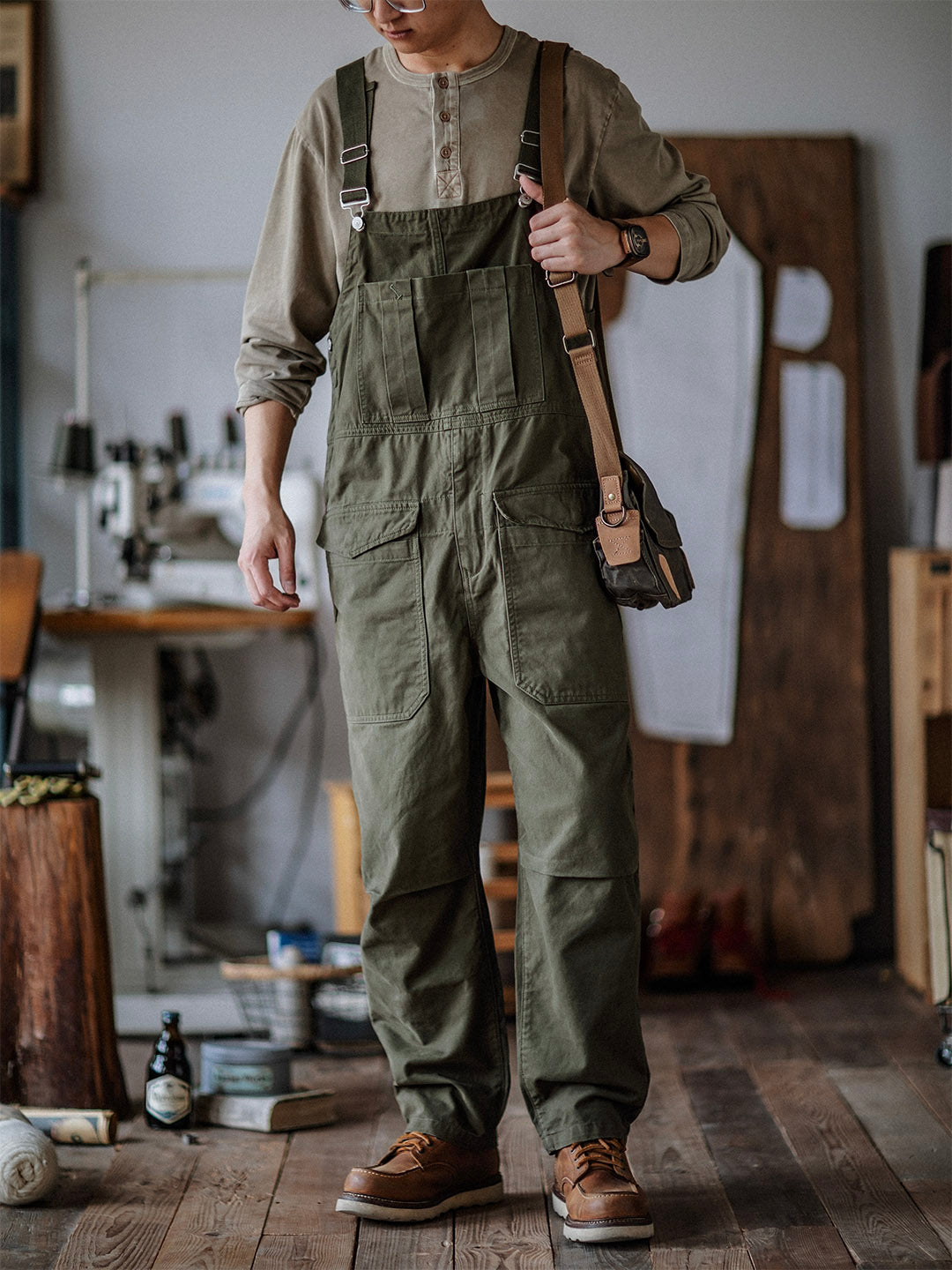 Men's Durable Bib Overalls for Work and Outdoor Activities