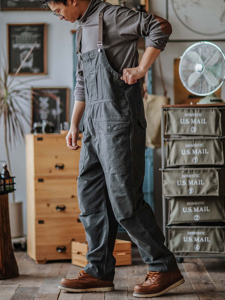 Men's Durable Bib Overalls for Work and Outdoor Activities