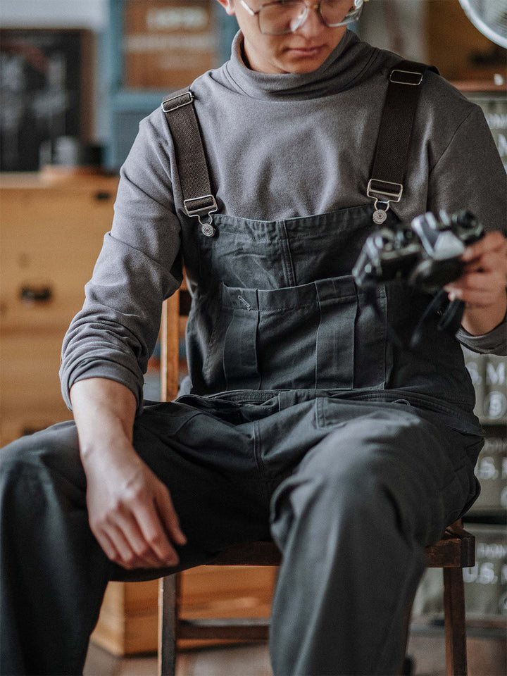 Men's Durable Bib Overalls for Work and Outdoor Activities