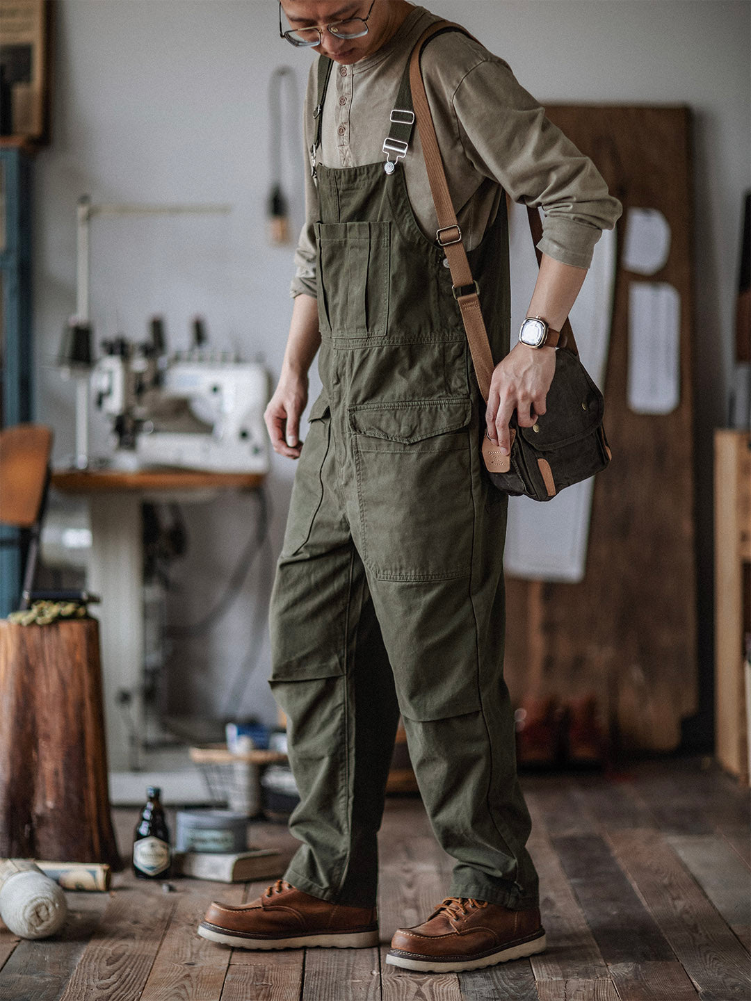 Men's Durable Bib Overalls for Work and Outdoor Activities