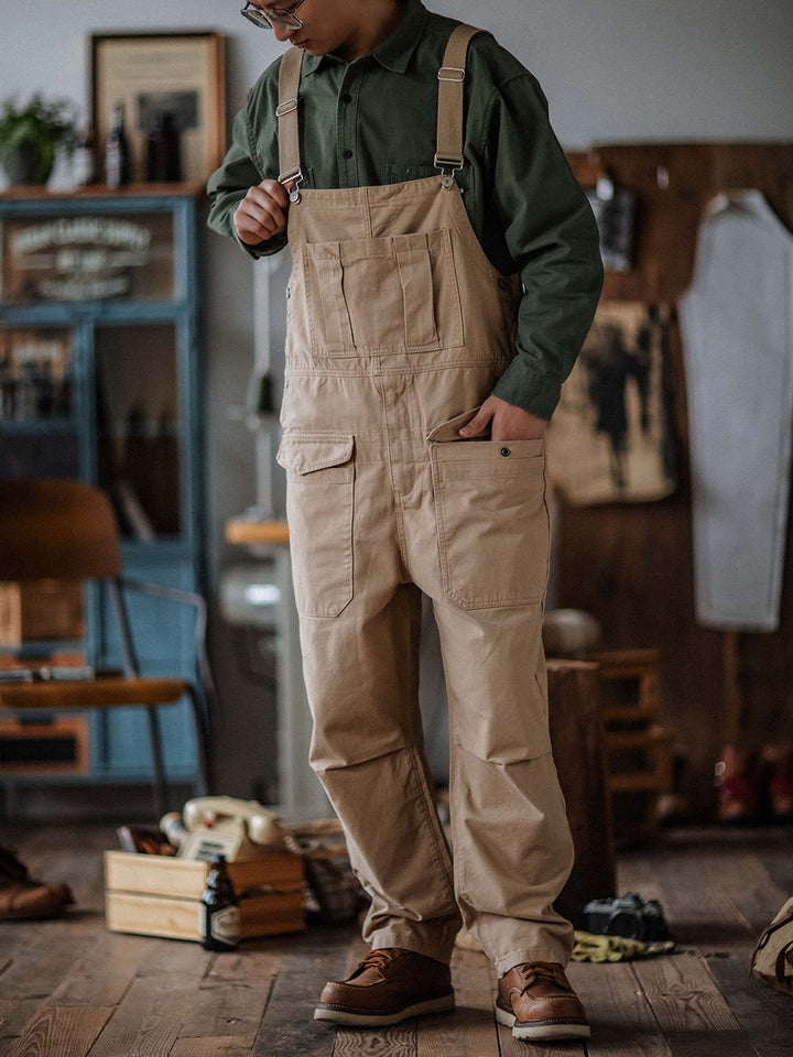 Men's Durable Bib Overalls for Work and Outdoor Activities