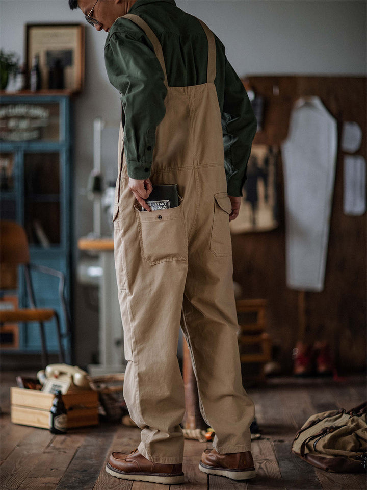 Men's Durable Bib Overalls for Work and Outdoor Activities