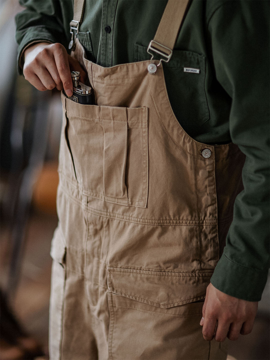 Men's Durable Bib Overalls for Work and Outdoor Activities
