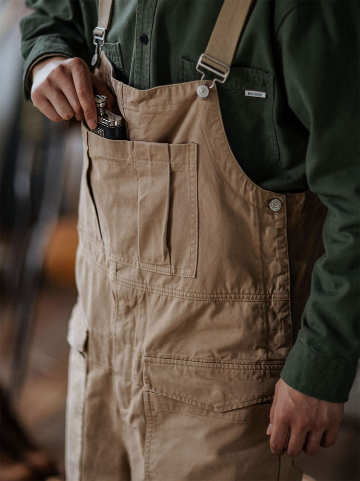 Men's Durable Bib Overalls for Work and Outdoor Activities