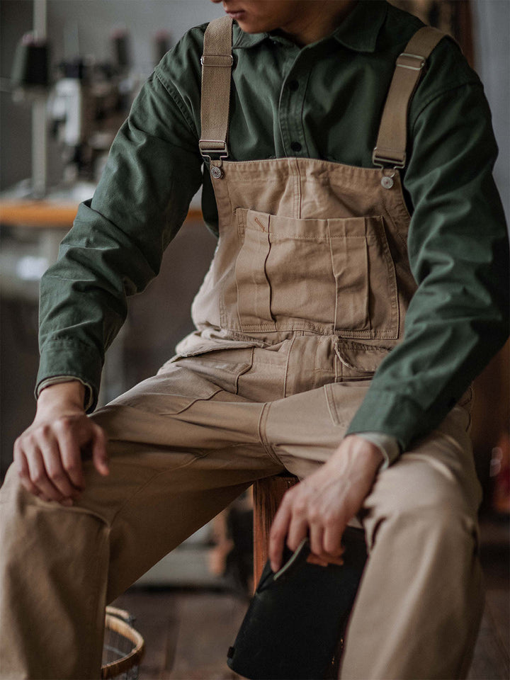 Men's Durable Bib Overalls for Work and Outdoor Activities