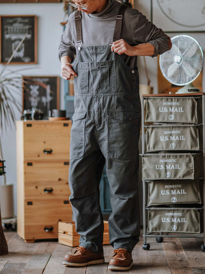 Men's Durable Bib Overalls for Work and Outdoor Activities