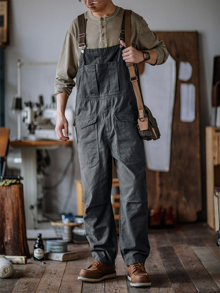 Men's Durable Bib Overalls for Work and Outdoor Activities