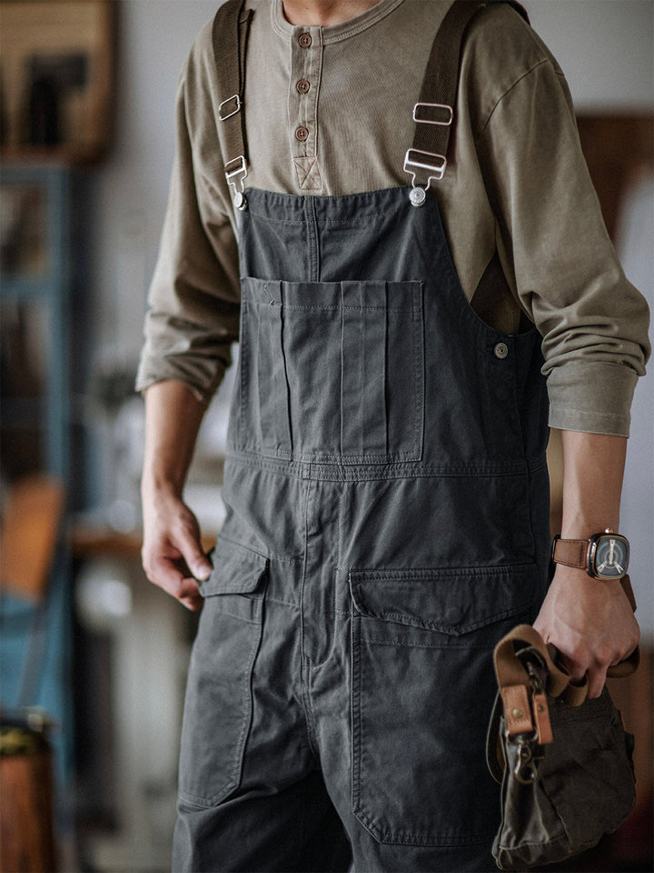 Men's Durable Bib Overalls for Work and Outdoor Activities