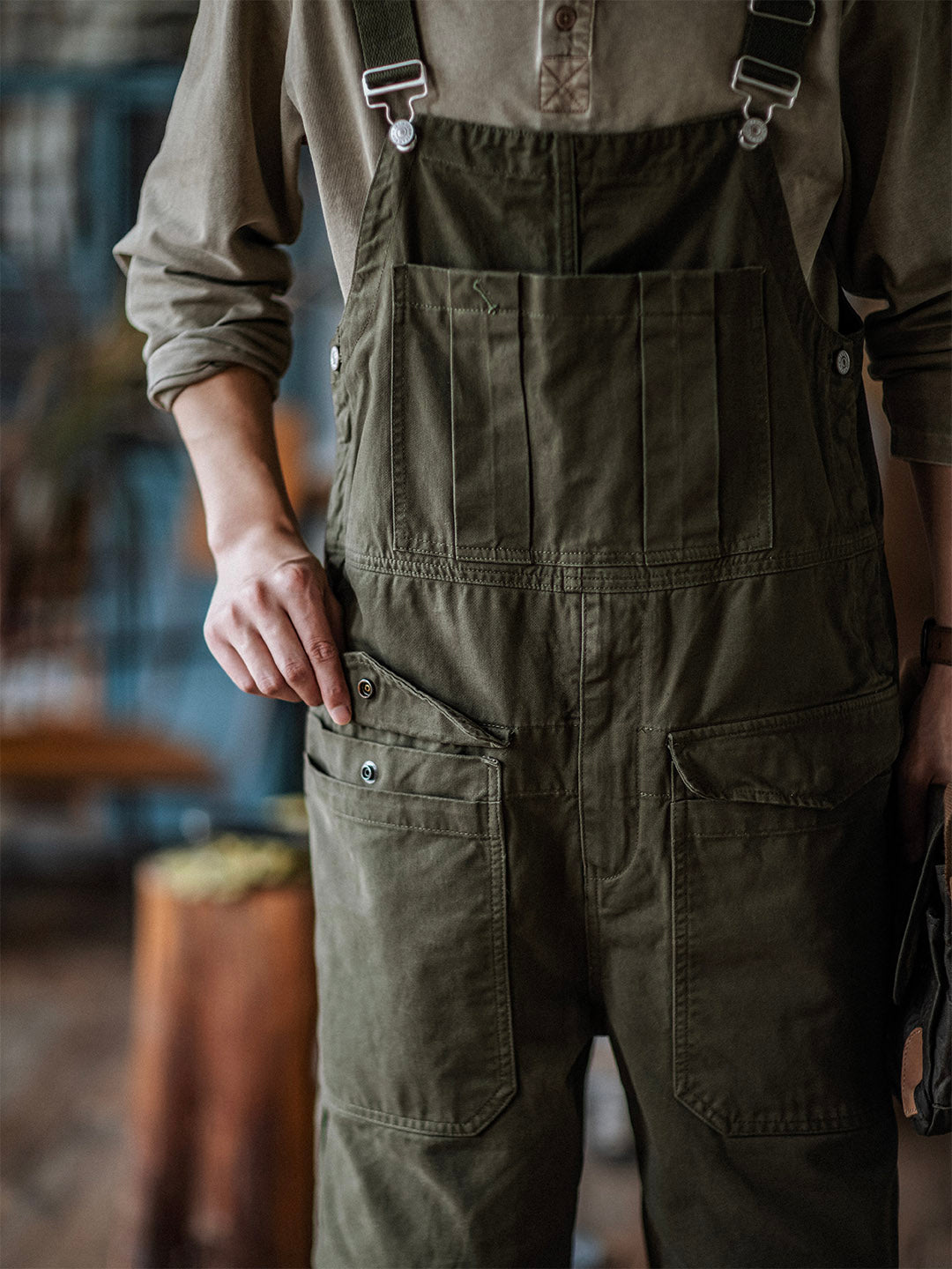 Men's Durable Bib Overalls for Work and Outdoor Activities