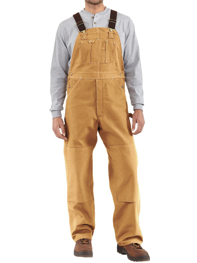 Men's Canvas Duck Bib Overalls Workwear Dungarees