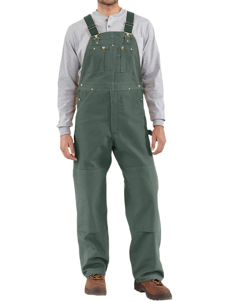 Men's Canvas Duck Bib Overalls Workwear Dungarees