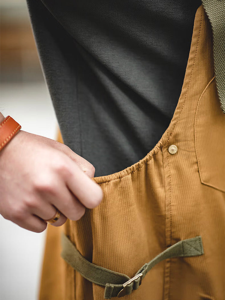 Men's Loose Stretch Overalls with Distinctive Pocket Design