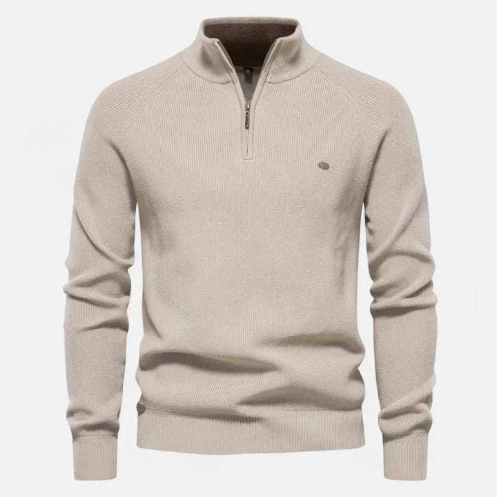 Men's Half-Zip Cotton Knit Pullover-MODAUTLET