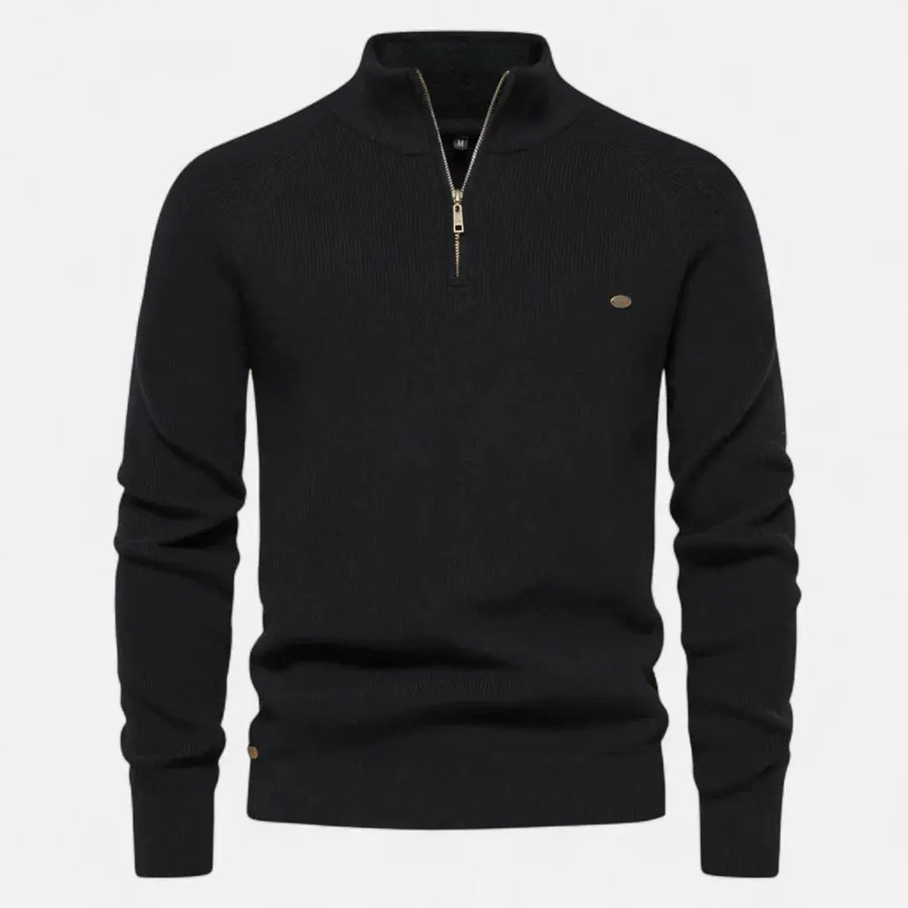 Men's Half-Zip Cotton Knit Pullover-MODAUTLET